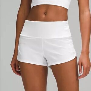 White Lululemon Speed Up High Rise Lined Short 2.5” Size 6